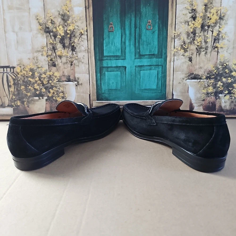 Stacy Adams Shoes Mens 8.5 M Reginald Black Suede Loafers Rubber Soles